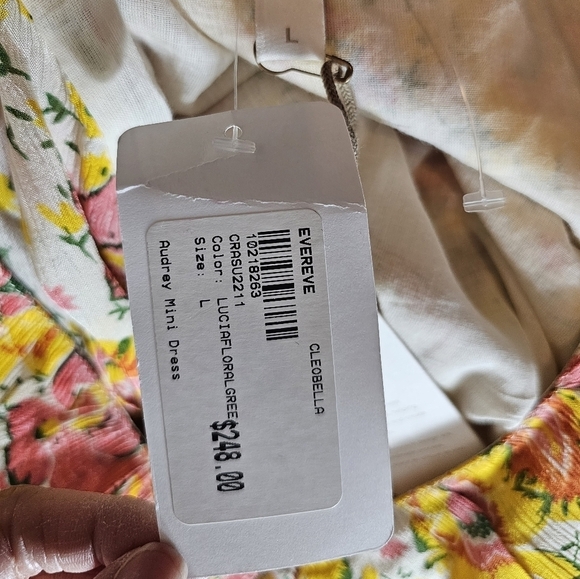 Cleobell Audrey Mini Floral Yellow Dress Large NWT - Picture 8 of 9